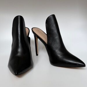 Aldo Black Leather Pointed Toe Heels